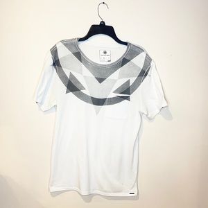 On the Byas White Black T-Shirt with Pocket M